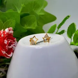 Gold Plated White Stone Star Earring For Women.