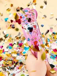 Fireworks Gun Handheld Confetti Poppers Easy Pop Self-Inflating Confetti Gun Hand Popper Party Gun