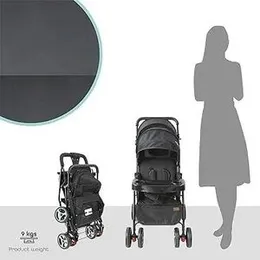 Lightweight Folding Baby Stroller with adjustment wheels lock 3 step fold able for sleep|.
