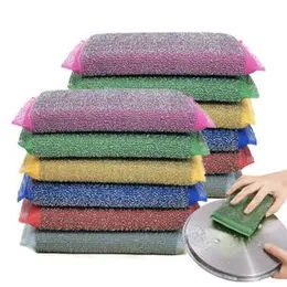 Pots Cleaning Scourer Reusable Pans Steel Wool Sponge Rub Washable Scrubber Kitchen Accessories Domestic Utilities for Washing