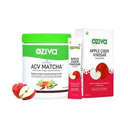 OZiva Plant Based Apple Cider Vinegar Matcha,| ACV with Mother and Matcha Tea for Weight Loss, Better Metabolism & Gut Health | With Licorice (ACV Mat