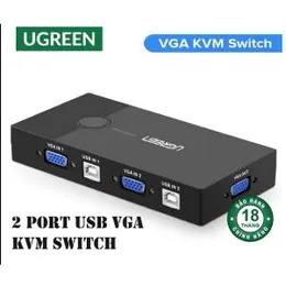 Ugreen 90490 VGA 2 In 1 Out KVM Switch