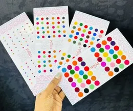 ESH Multicolor Simple Plain Small Round Pottu Forehead Kumkum Self-Adhesive Sticker Bindi Card for Women & Girls