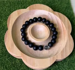 Black Natural Stone Bead Bracelet for Boys Casual Fashion Wristband, High Quality Fashion Jewelry, Adjustable Beaded Wristband