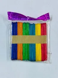50Pcs Multi Colour Wooden Craft Ice Cream Sticks Large Size. Popsicle Sticks Multi Colour
