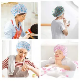 Shower Cap (Free Size) - Waterproof Bath Caps Plastic Reusable Shower Caps Elastic Band Bath Hair Hat for Women Men Kids