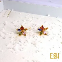 Gold Plated Modyle Stylish V-Cut Multi Stud Earrings for Women