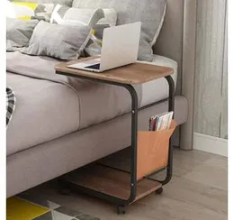 ,C-Shape Nightstand Storage,Bedside Tea Table Storage Shelves,with Metal Frame