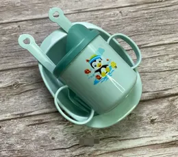 4 IN 1 Feeding plate spoon frok mug Set For Babies
