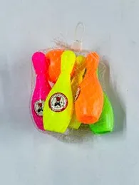 Mozomart Bowling Set Fun Game Plastic Pin Ball Set 6 Pin 1 Ball for Kids Play Sport Game Multi-Color