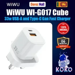 Wiwu Cube 33W GaN Charger USB-A & Type-C White (UK)