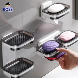 Soap Box Wall Mounted Toilet, perforated free, double-layer soap drain box, household Bathroom