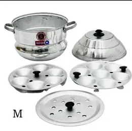 Aluminium Idli Cooker with 2 Idli Plates & Steaming Plate (Medium Size)