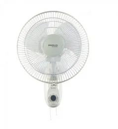 Havells Platina 400mm Wall Fan White - 110W High Speed 95 mÂ³/min Air Delivery 60Â° Oscillation Pull Cord Control