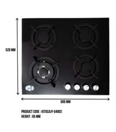 4 BURNER BLACK TEM/GAS R/ COOKER, JY-G4002 ASIAN