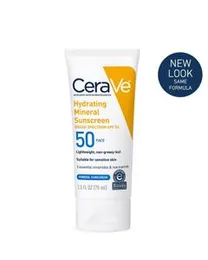 CeraVe Hydrating Mineral Sunscreen SPF 30 Face Lotion 75ml | Broad-Spectrum UV Protection & Moisturizing