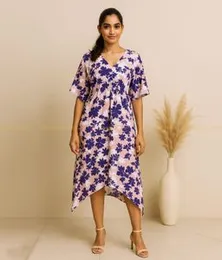 Light Pink with Purple Viscose Kaftan 02