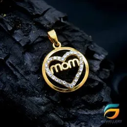 Gold Plated Pendant Stylish Mom in the Heart Rich Look For Women and Girls.