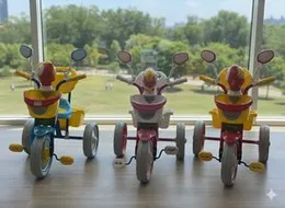 Kids Cartoon Tricycle with Rear Basket & Side Mirrors  Colorful Ride-On Toy | Age 2â6 Years