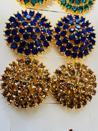 Fancy Gold color Round Shape full stone Earring with four-line color stone (Any Color)