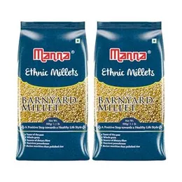 Manna Barnyard Millet 1kg Unpolished Natural Grains, Khira/Swank/Kuthiraivally/Udalu/Kodisama/siridhanya Native Low GI Millet Rice High Protein & 100%