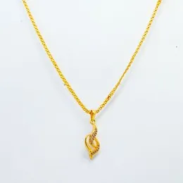 Gold Plated 2mm Bismarck Chain With  Arkina Diamond's Nectar pendent For Women.