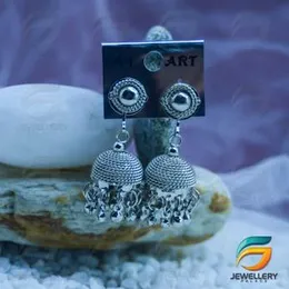 Silver Plated Earring Traditional Ethnic Oxidized Silver Tone Party Wear Bridal Bride Jimiki Earring  Jewelry for Women.