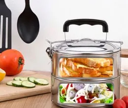 Portable Stainless Steel Lunch Box, Meal Food Container, 2 layers