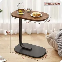 Modern C-Shaped Side Table Space-Saving End Table for Sofa & Bed