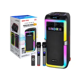 NDR-1710 Dual 10â³ Wireless Bluetooth Party Speaker with LED Lights & Karaoke Mic