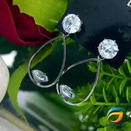 Black Silver Plated Teardrop Small Clear Teardrop antique Brass  With Small diamond Design For Women.