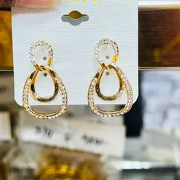 Gold & Silver Color Cute Shiny White Stone Drop Earrings for Women and Girls