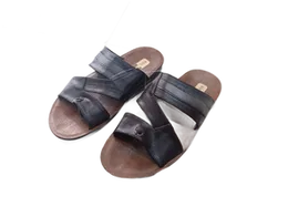 Men's High Quality PU Slippers Brown Slip-On Home Shoes Comfortable Soft Sole Footwear