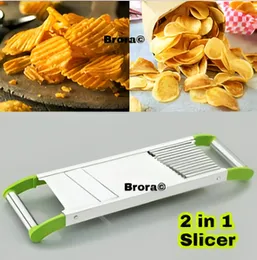 2-in-1 Stainless Steel Crinkle & Plain Slicer