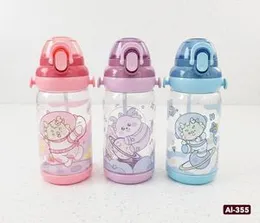 Cute Space-Themed Kids Water Bottle with Straw â 500ml (AI-355)