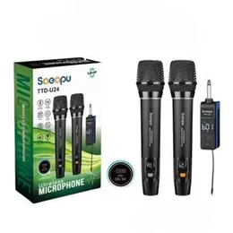 Wireless Microphone TTD-U24 | UHF Dual Handheld Wireless Mic System