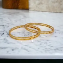 Guaranteed Gold Plated Two Line Charm Bangle for Women & Girls
