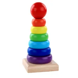 Rainbow Tower Wooden Activity Toy for Kids - 2 Sizes