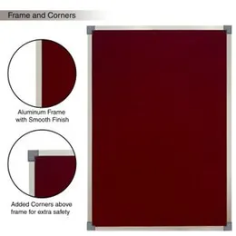 Notice Boards 4 X 2 Feet - Maroon Colour