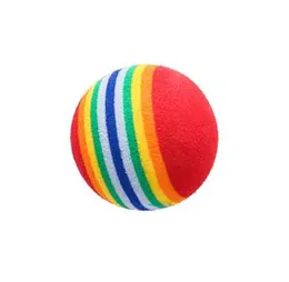 Red Rainbow Cat Toy Ball Soft EVA Foam Interactive Indoor Kittens Favorite Toys Dogs Puppies Toy Balls Bulk Activity Chase Quiet Play Sponge Ball