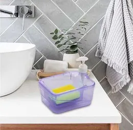 Dish Soap Dispenser and Sponge Holder, Dishwashing Container, Liquid Pump