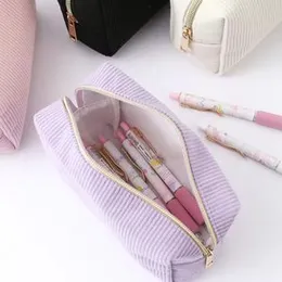 Velvet Vertical Strip Pencil Case