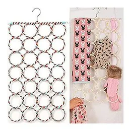 Scarf Hanger Organizer | 28 Circle Hanging Scarf & Shawl Organizer for Wardrobe Closet Storage