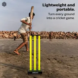 Boldfit Cricket Stumps with Stand Cricket Kit Plastic Wickets for Cricket Standard Wickets for Cricket Ground, Match, Tournament Stump with Stand &amp