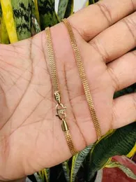 Gold Plated High Quality Three-Line Box Chain for Women and Men