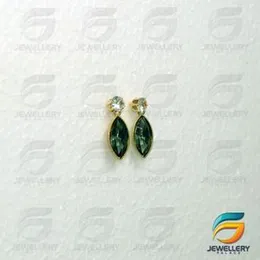 Earring Geometric Oval Metal Dangle Earrings With Multicolor  Stone For Women..