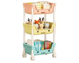 Toddler Toy Organizer - Corner Toy Storage, Bookshelf Mobile Trolley