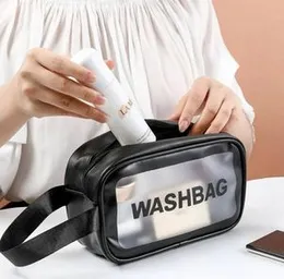 Clear Cosmetic Travel Wash Bag -Small (Black)