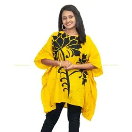 Yellow With Black Short Kaftan SK 05