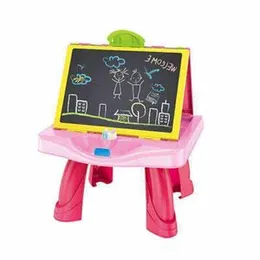 2 in 1 Learning Table with Chalk Board & White Board for Children Early Education with Multifunctional Learning Table & Drawing Board for Kids